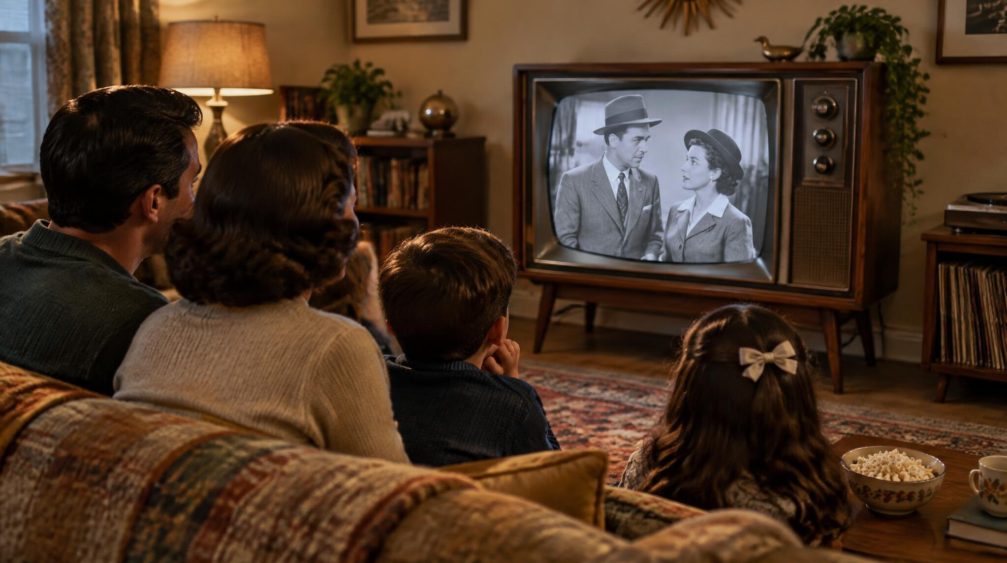 people watching old tv show