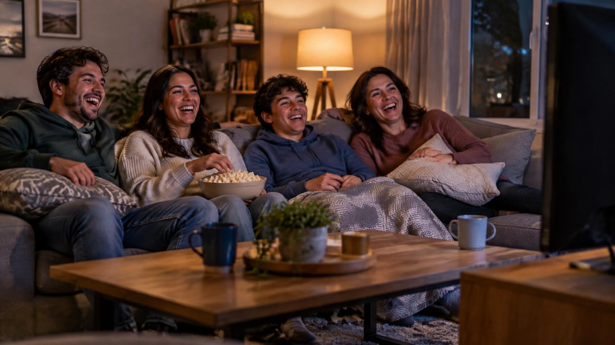 group of friends watching tv